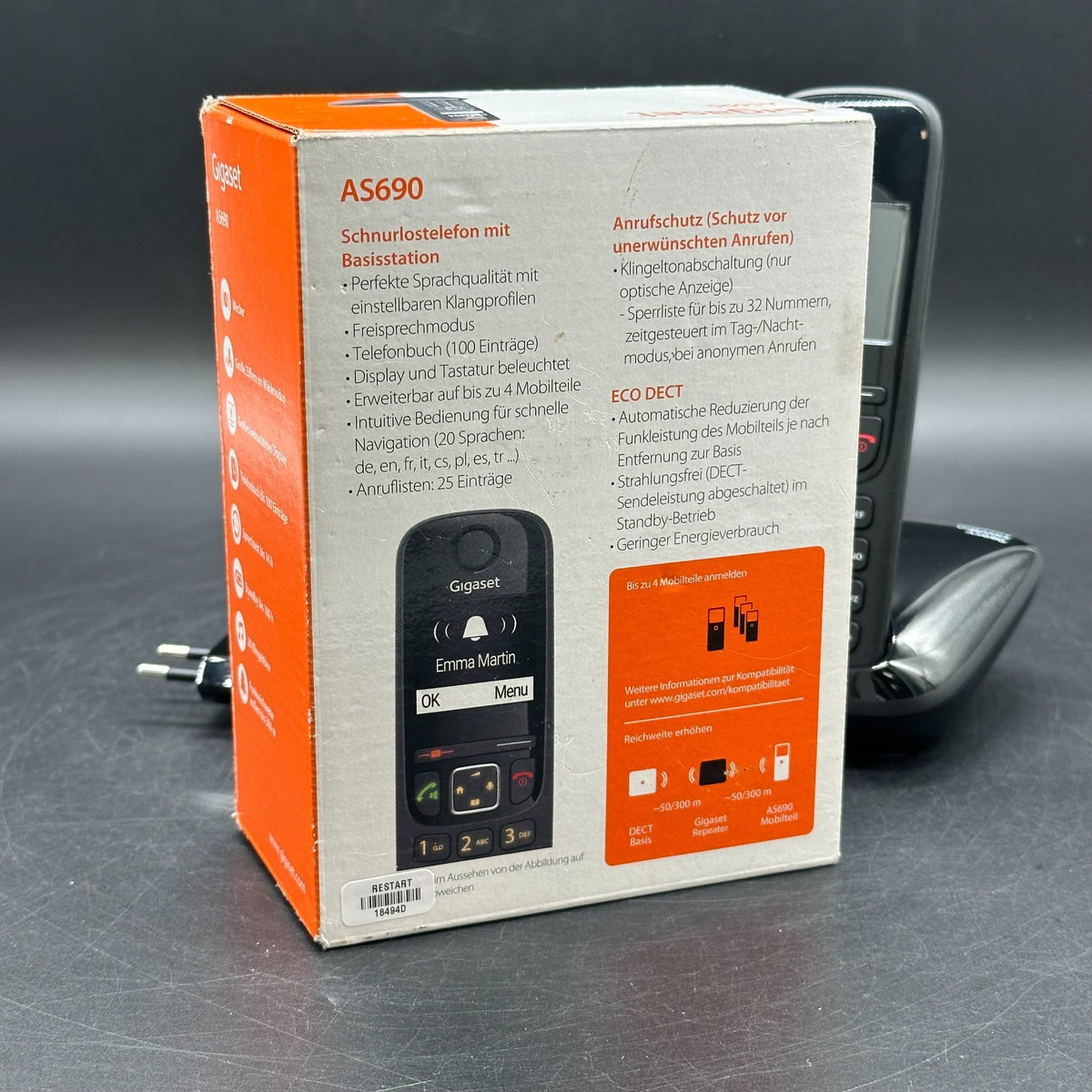 Gigaset AS690H Mobilteil inkl. Basis & neuen Akkus – Bild 2