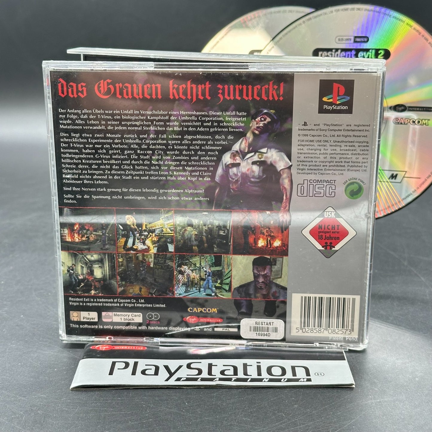 Resident Evil 2 - Platinum (PlayStation 1, PS1) - CD aufpoliert ✅