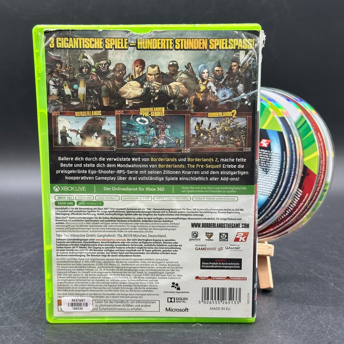 Borderlands Triple Pack (Microsoft Xbox 360) - CD aufpoliert ✅