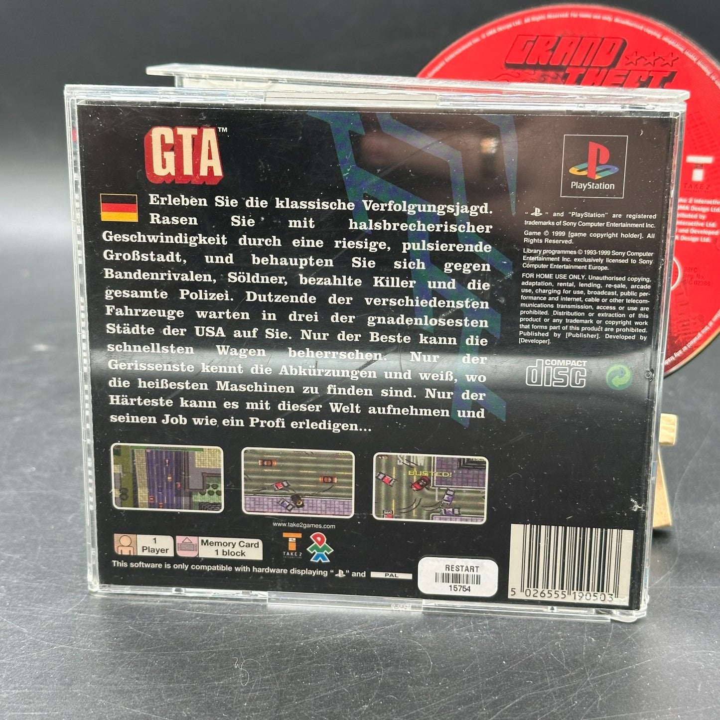 GTA Grand Theft Auto (PlayStation 1, PS1) - CD aufpoliert ✅