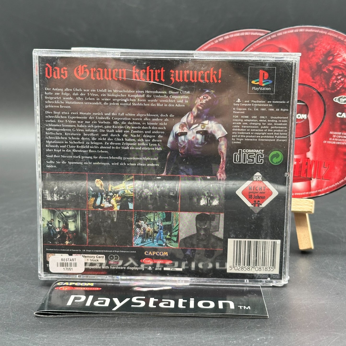 Resident Evil 2 (PlayStation 1, PS1) - CDs aufpoliert ✅