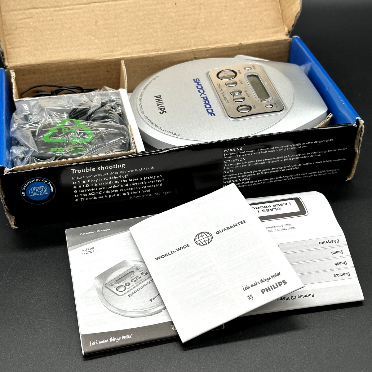 Philips AX 2201 CD Player tragbarer Discman mit OVP und Zubehör – Bild 2