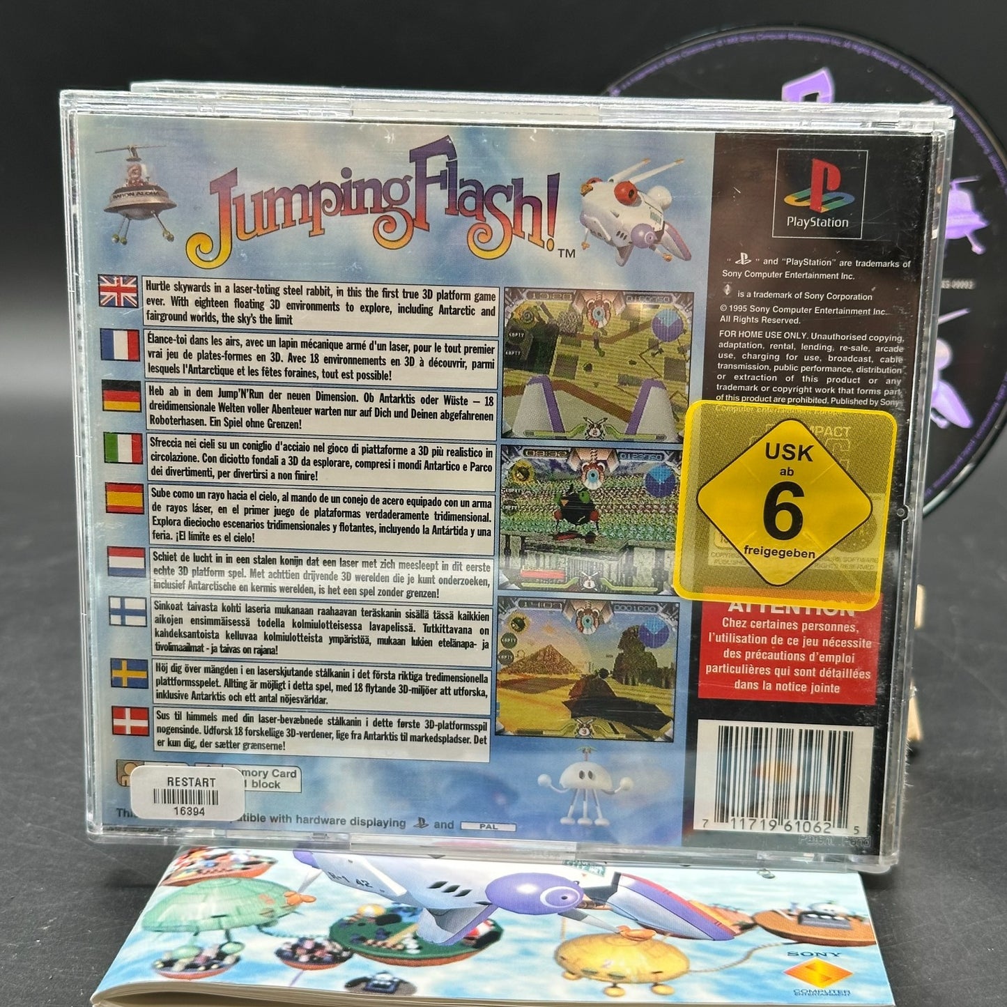 Jumping Flash! (PlayStation 1, PS1) - CD aufpoliert ✅