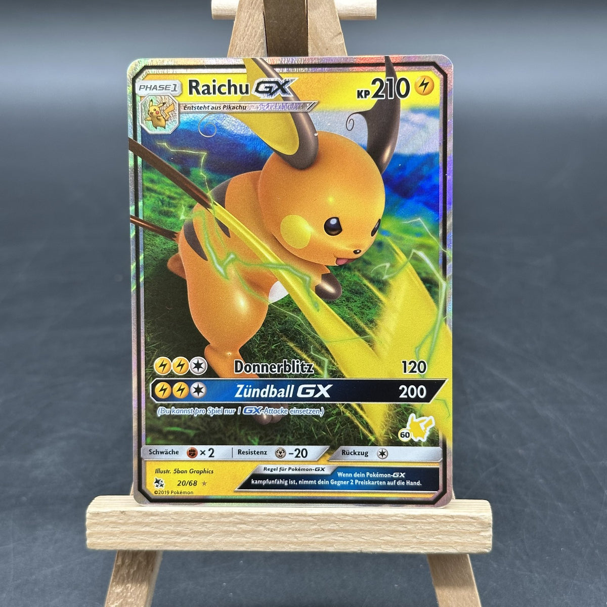 Raichu-GX - Verborgenes Schicksal - HIF 20 (Pokémon TCG, Deutsch, Near Mint)