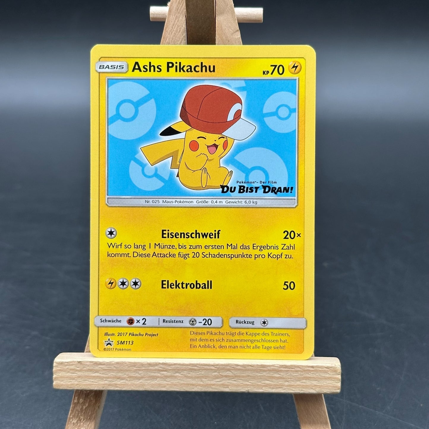 Pokémon - Ash's Pikachu (SM 113) Black Star Promo - Deutsch NM