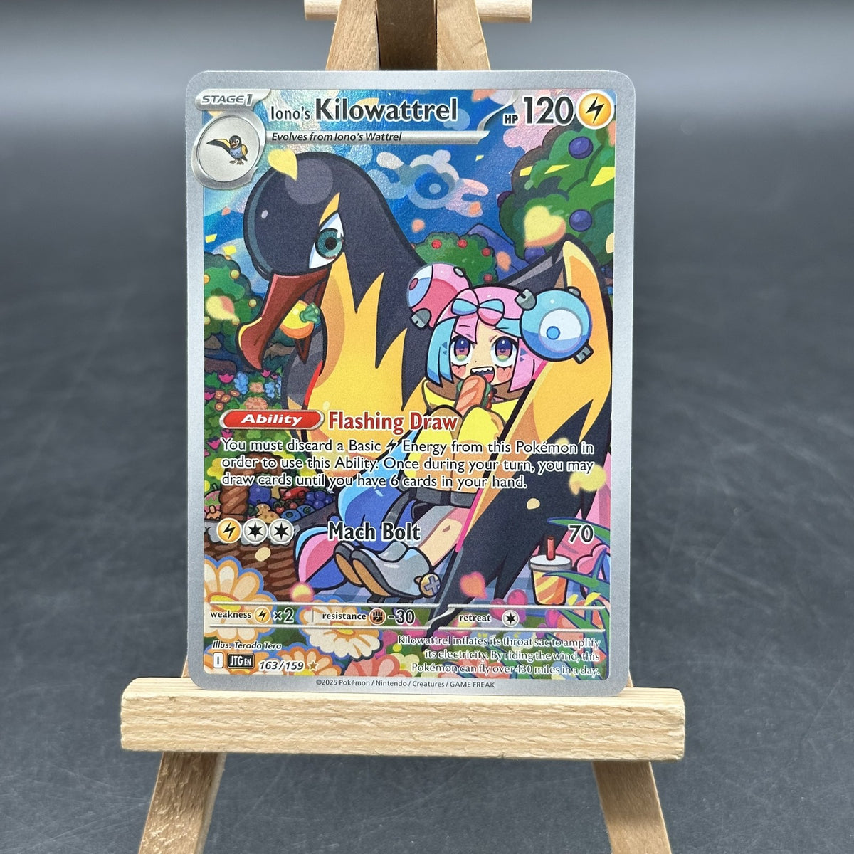 Iono's Kilowattrel - Journey Together - JTG 163 (Pokémon TCG, Englisch, EX)