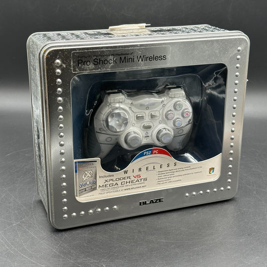 Blaze Pro Shock Mini Wireless Controller PS2 PC Silber OVP inkl. Xploder V5 Mega