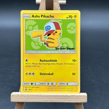 Pokémon - Ash's Pikachu (SM 112) Black Star Promo - Deutsch NM