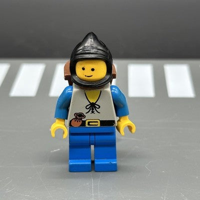 Peasant - Blue Legs, Black Hood, D-Basket (cas553) - LEGO Castle Minifigur