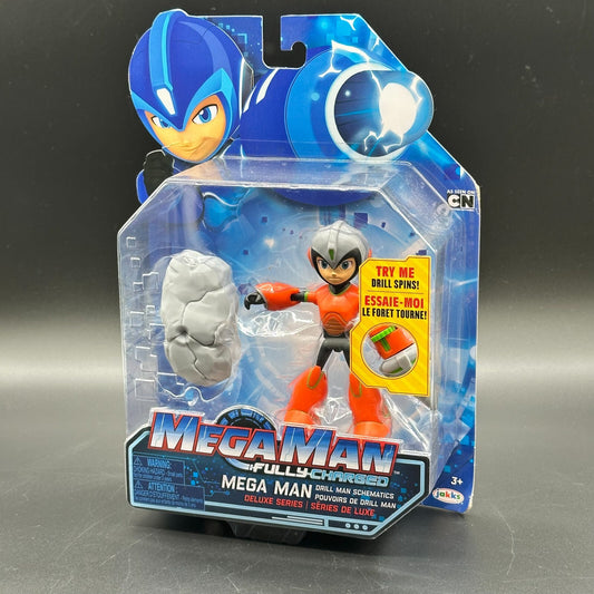 Mega Man Fully Charged Deluxe Series Drill Man Schematics Action Figur
