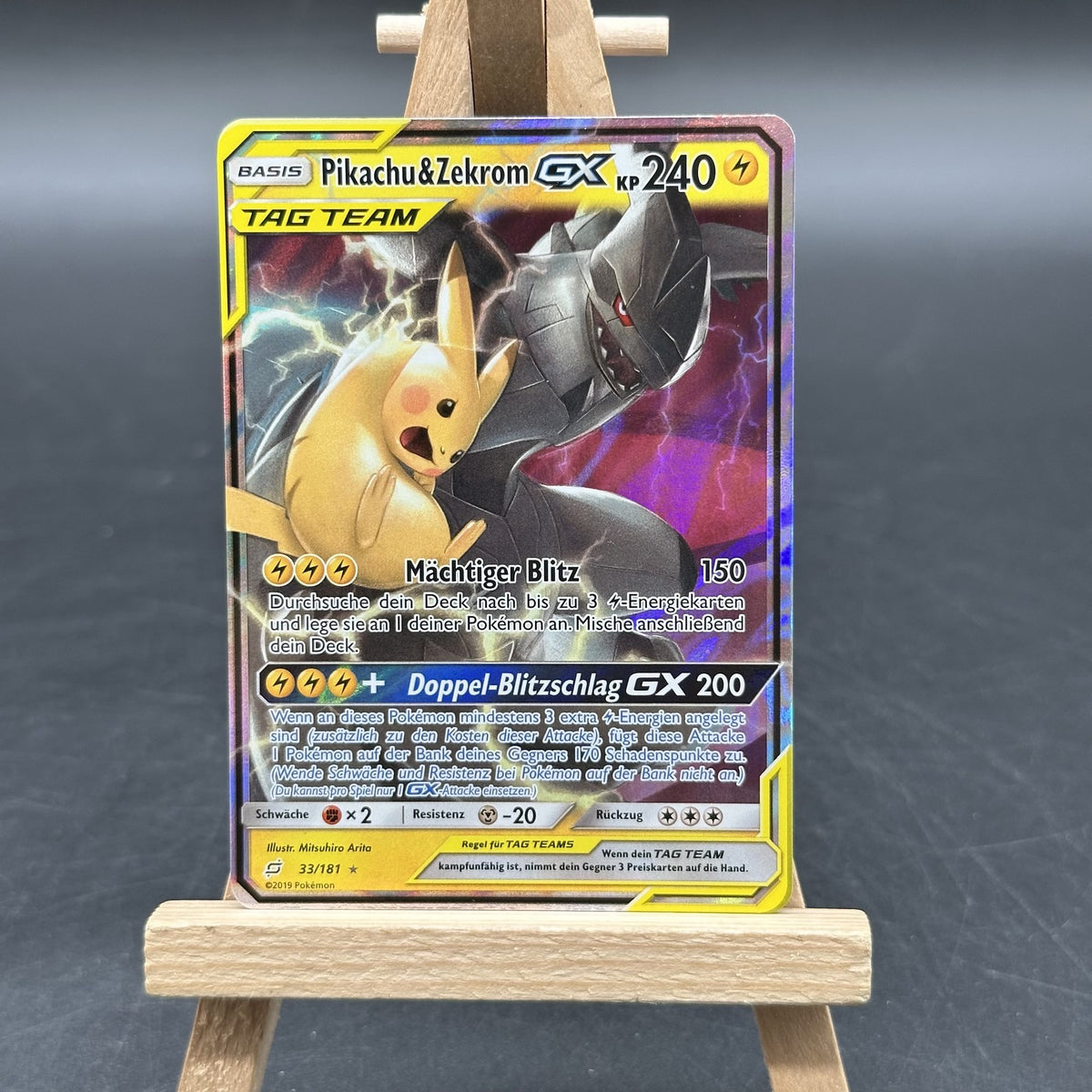 Pikachu & Zekrom-GX - Team Up - TEU 33 (Pokémon TCG, Deutsch, Excellent)