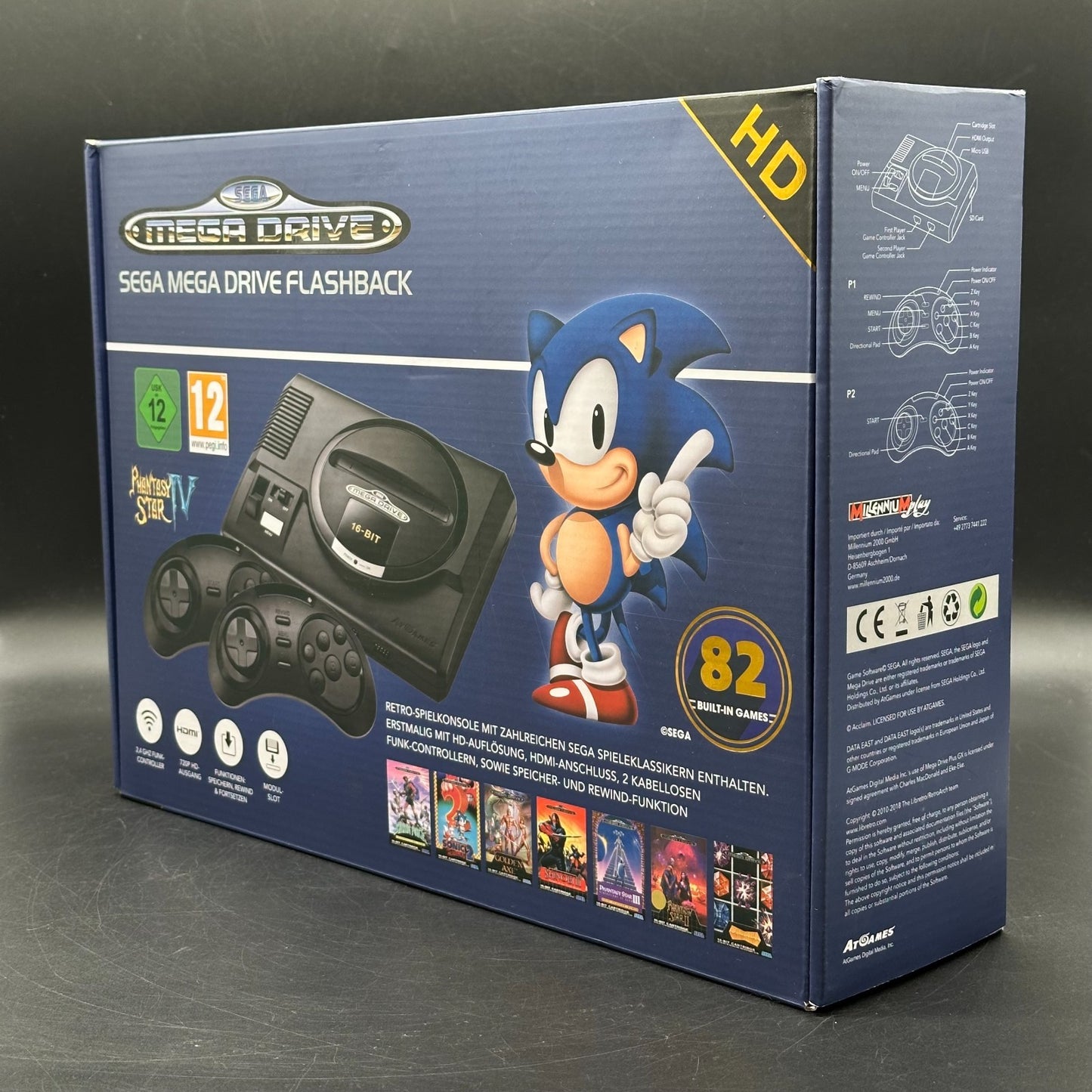 Sega Mega Drive Flashback HD Konsole - Schwarz, 82 Integrierte Spiele