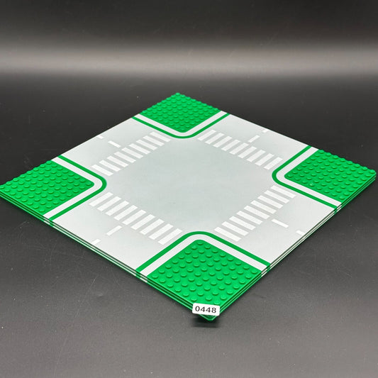 3x LEGO Baseplate 611p01 Grundplatte Kreuzung Straße Grün
