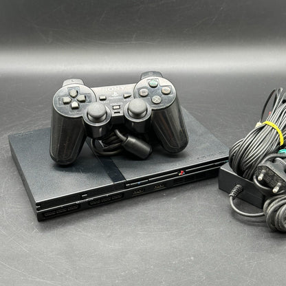 Sony Playstation 2 PS Slim Konsole Konsole mit Controller + Kabeln