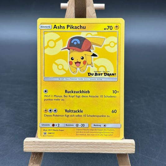 Pokémon - Ash's Pikachu (SM 111) Black Star Promo - Deutsch NM