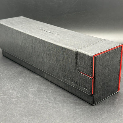 Docsmagic - Premium Magnetic Tray Long Box Black/Red Large - Card Deck Storage