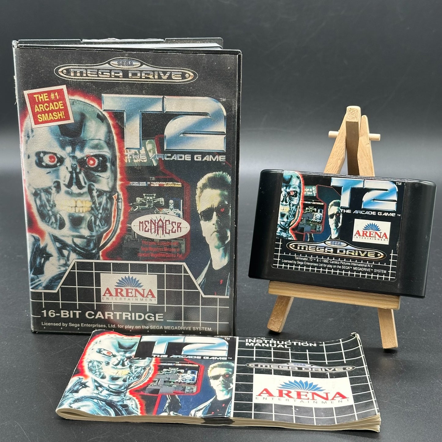 T2 The Arcade Game Terminator 2 - Sega Mega Drive - PAL - OVP - Anleitung