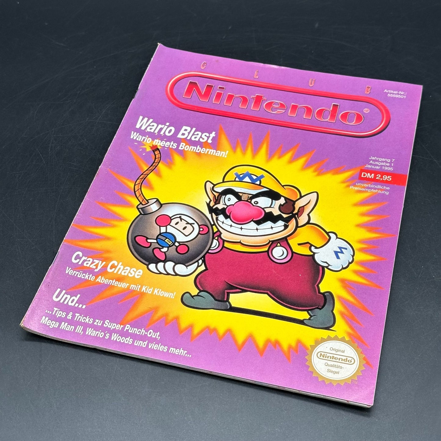 Club Nintendo 1995 / 1 Januar Wario Blast Illusion of Time Poster Crazy Chase