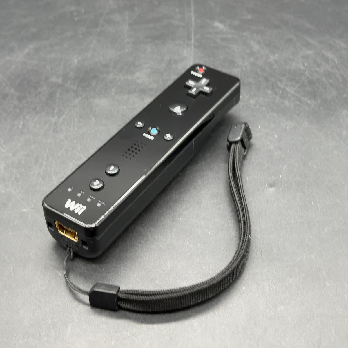 Original Nintendo Wii Remote Controller Schwarz mit Handgelenkschlaufe