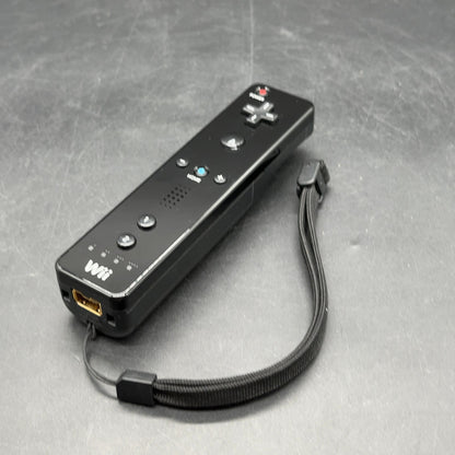Original Nintendo Wii Remote Controller Schwarz mit Handgelenkschlaufe