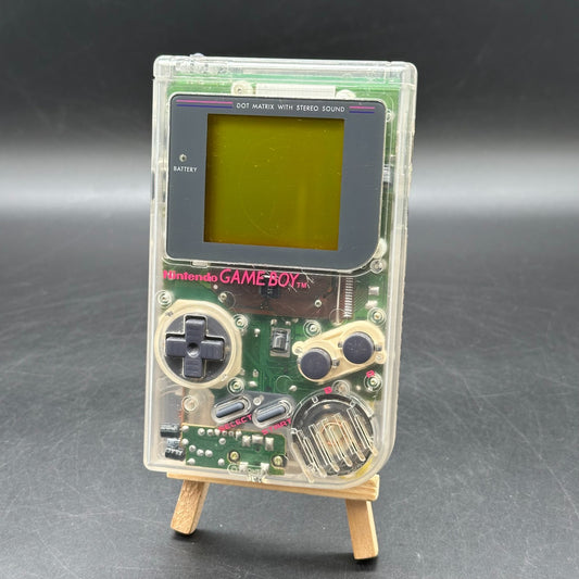 Nintendo Game Boy Classic Handheld Spielekonsole Transparent mit 3x Spiele