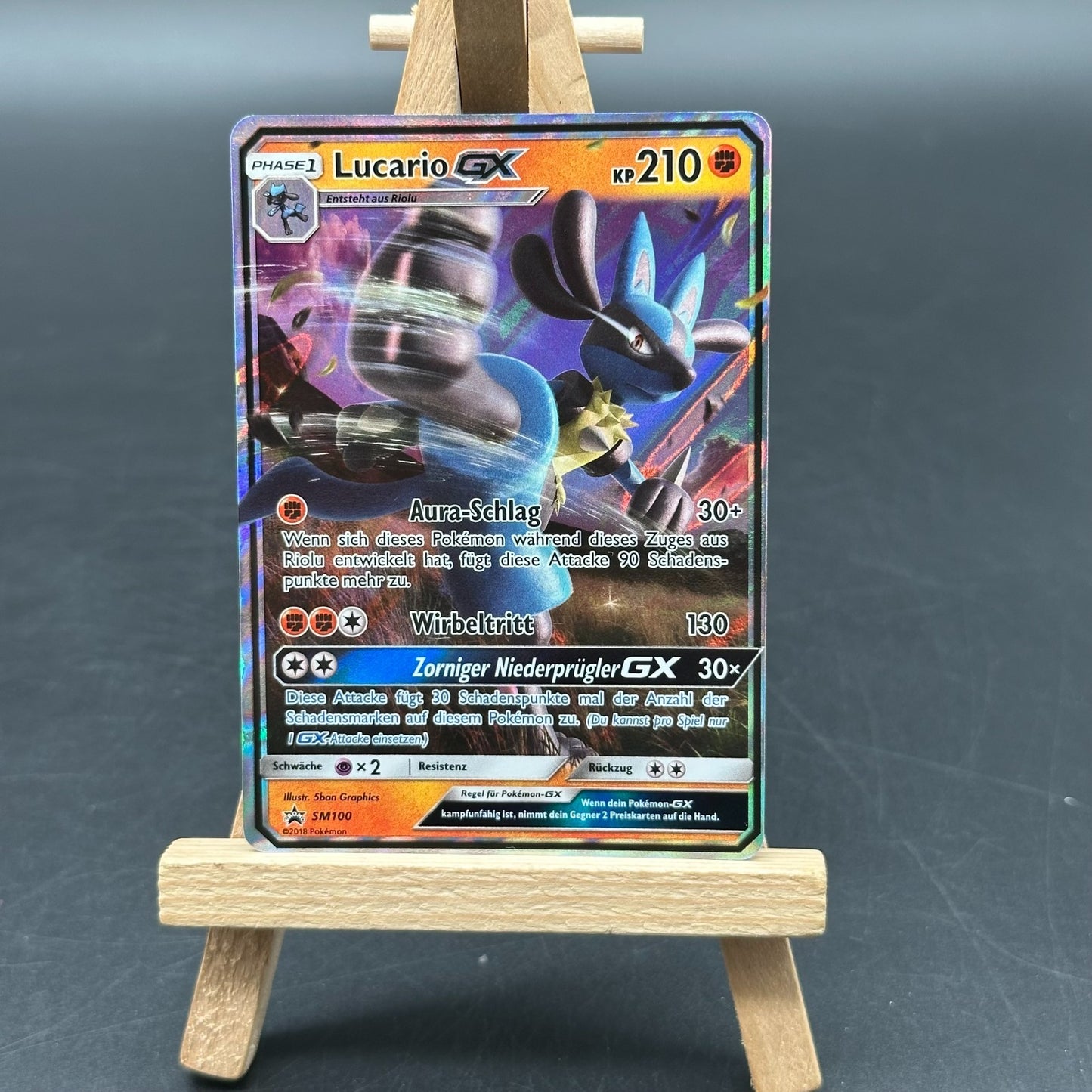Lucario GX SM100 Sonne und Mond Black Star Promo - Deutsch Pokemon Karte