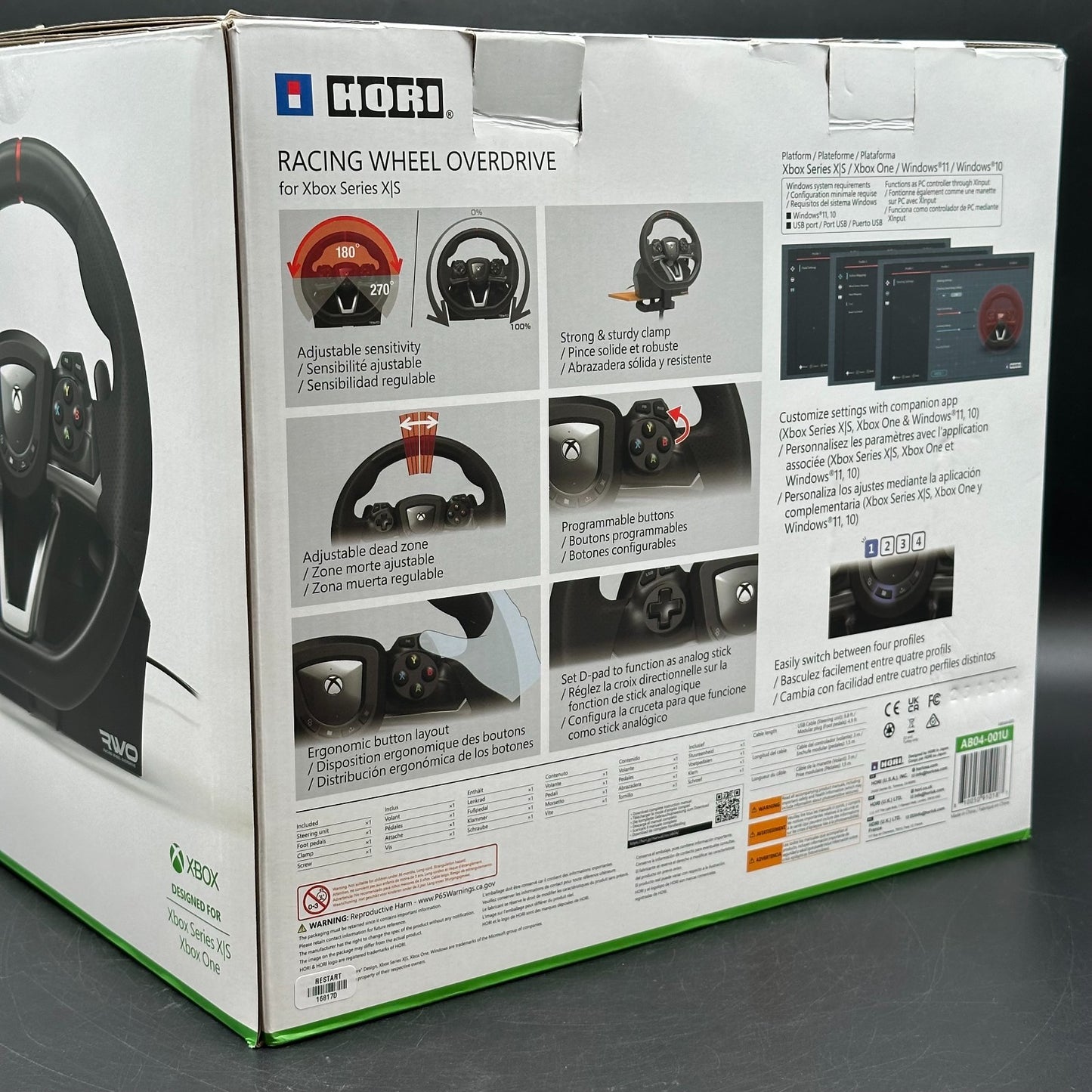 Gaming-Lenkrad mit Pedalen HORI Racing Wheel Overdrive XBOX ONE SERIES X S / PC