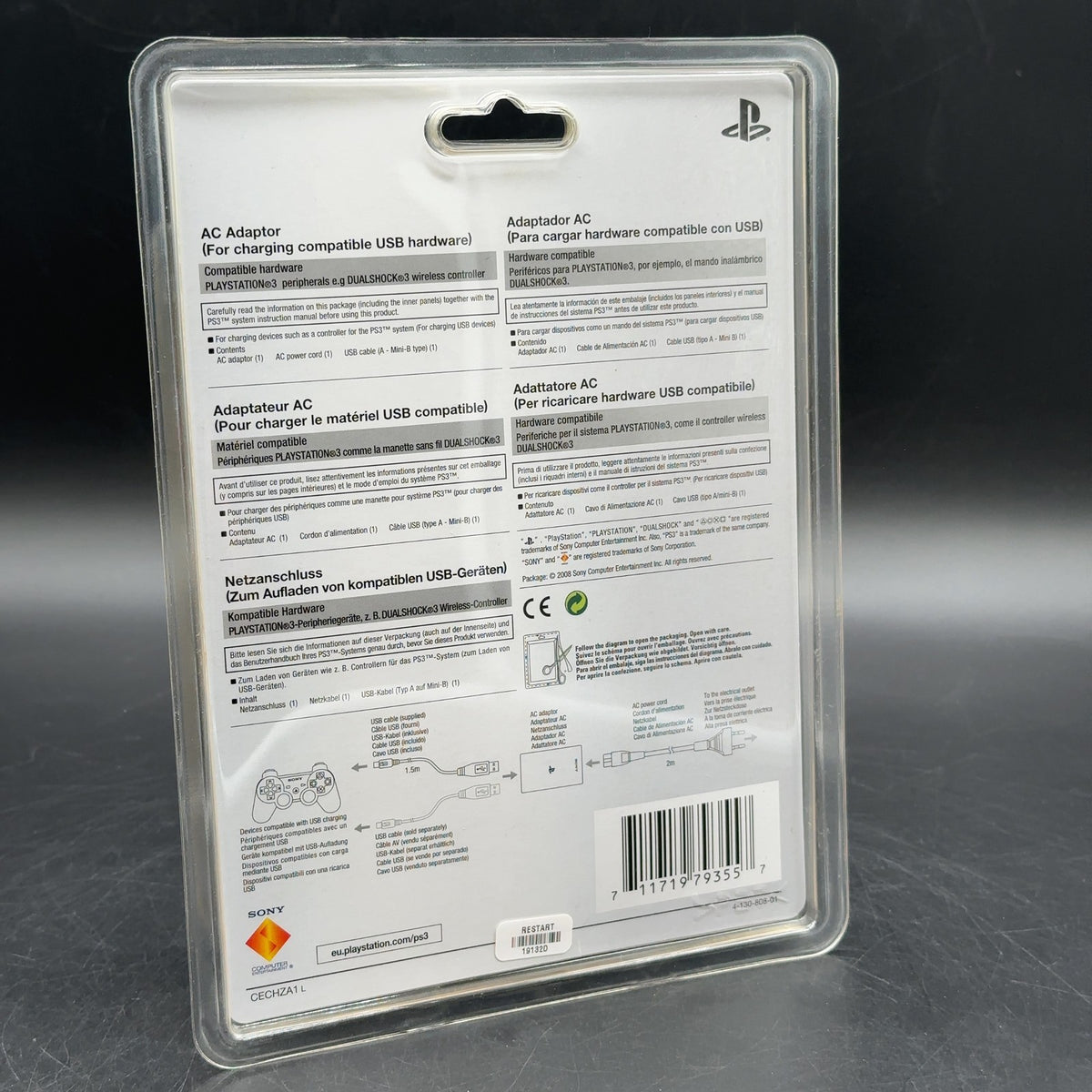 Original Sony PlayStation 3 AC Adaptor USB-Ladegerät PS3 Schwarz Neu Sealed OVP – Bild 2