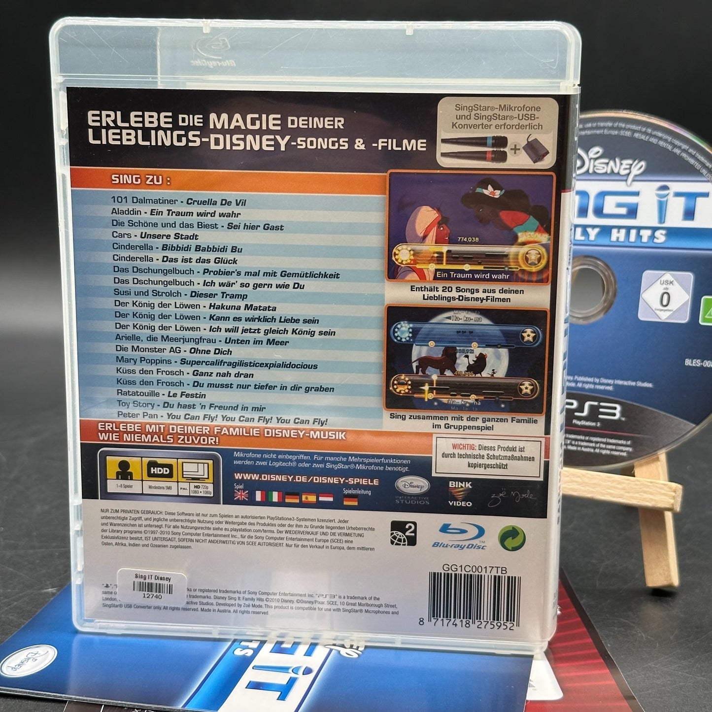 Disney SING IT Filmhits DEUTSCH m. Anleitung und OVP fuer Sony Playstation 3 PS3