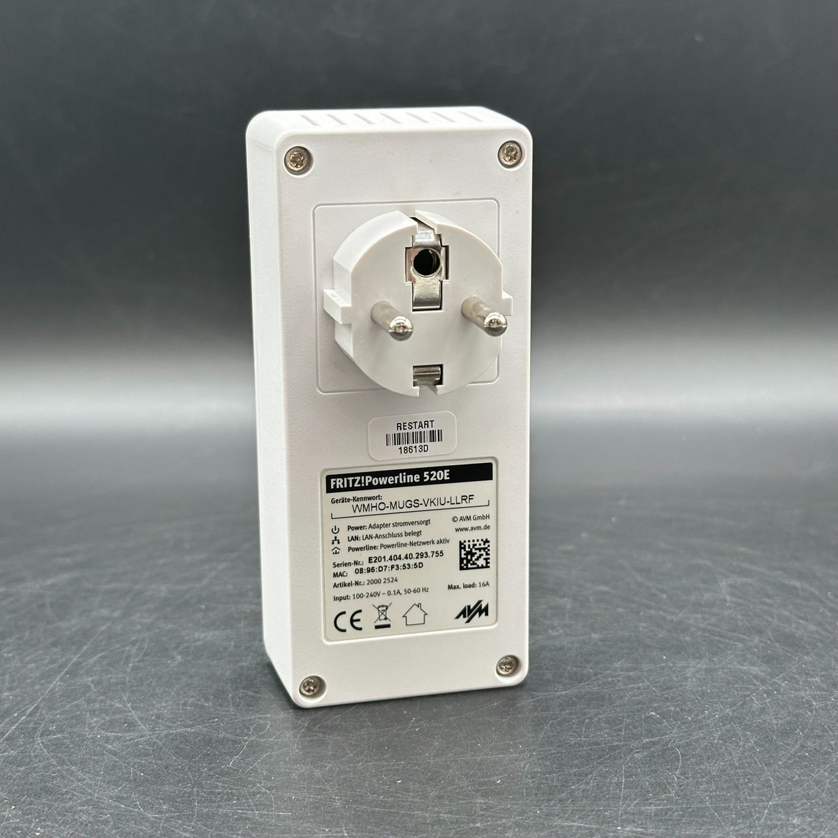AVM - Fritz!Powerline 520E / 1 LAN-Anschluss / bis zu 500 MBit/s Powerline – Bild 2