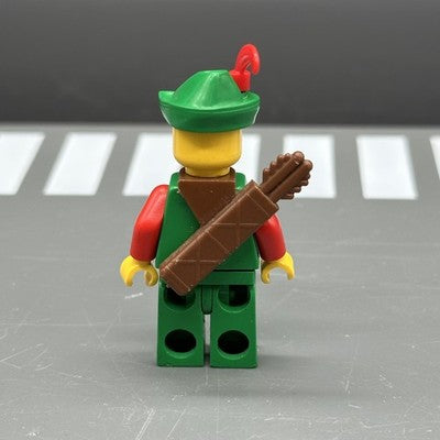 Forestman - Red, Green Hat, Red Plume, Quiver (cas323) - LEGO Castle Minifigur