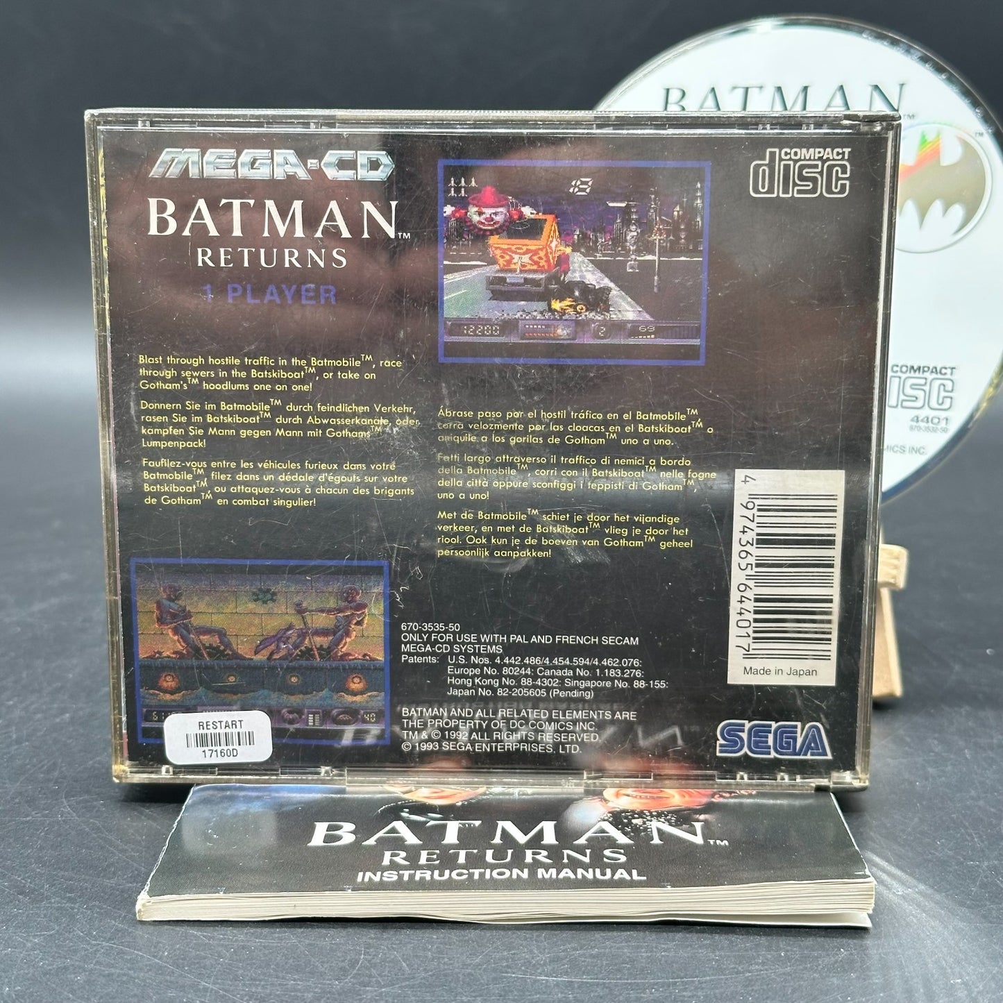 Batman Returns (Sega Mega CD) - CD wie neu ✅