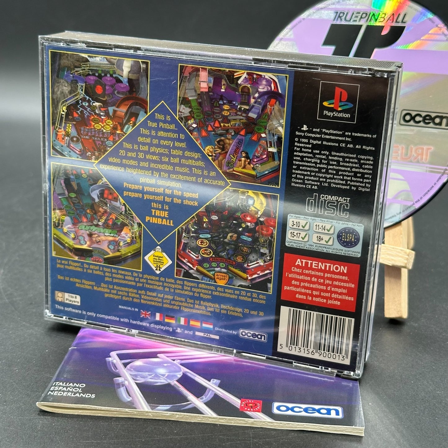 Sony Playstation 1 PS1 Spiel True Pinball CiB vollständig Händler