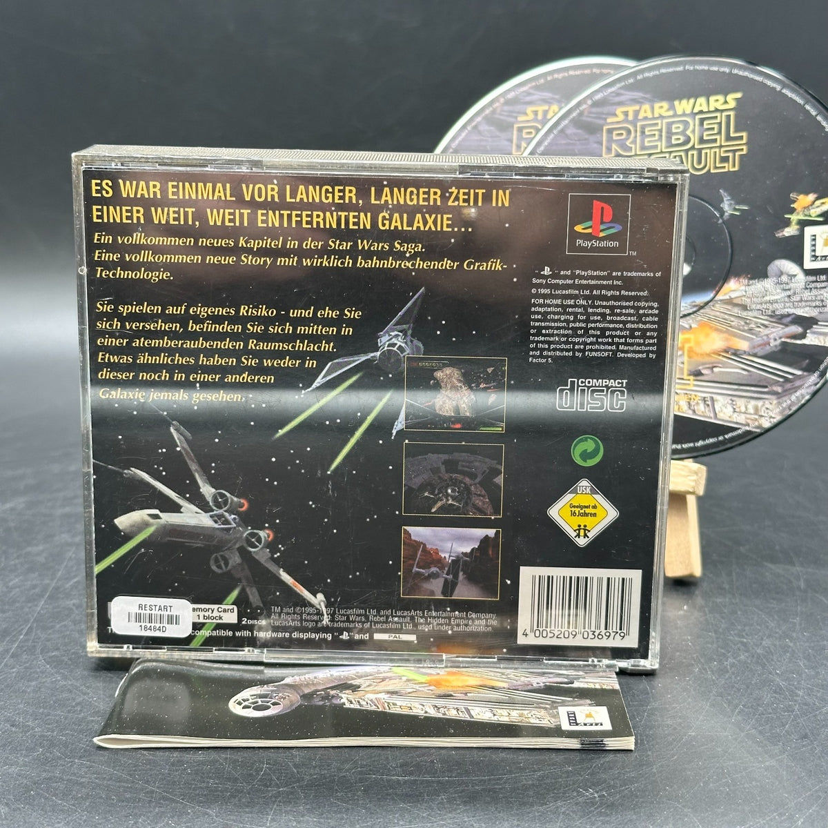 Star Wars: Rebel Assault 2 - The Hidden Empire (PlayStation 1, PS1)