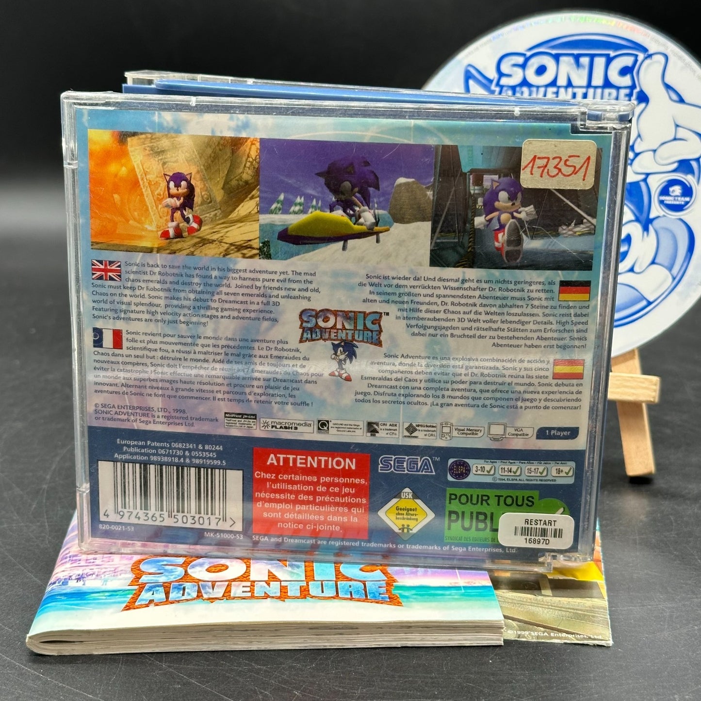 Sonic Adventure (Sega Dreamcast) - CD aufpoliert ✅