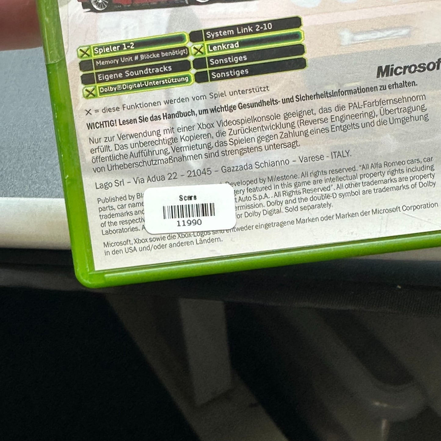 SCAR Squadra Cirse Alfa Romeo Microsoft XBox