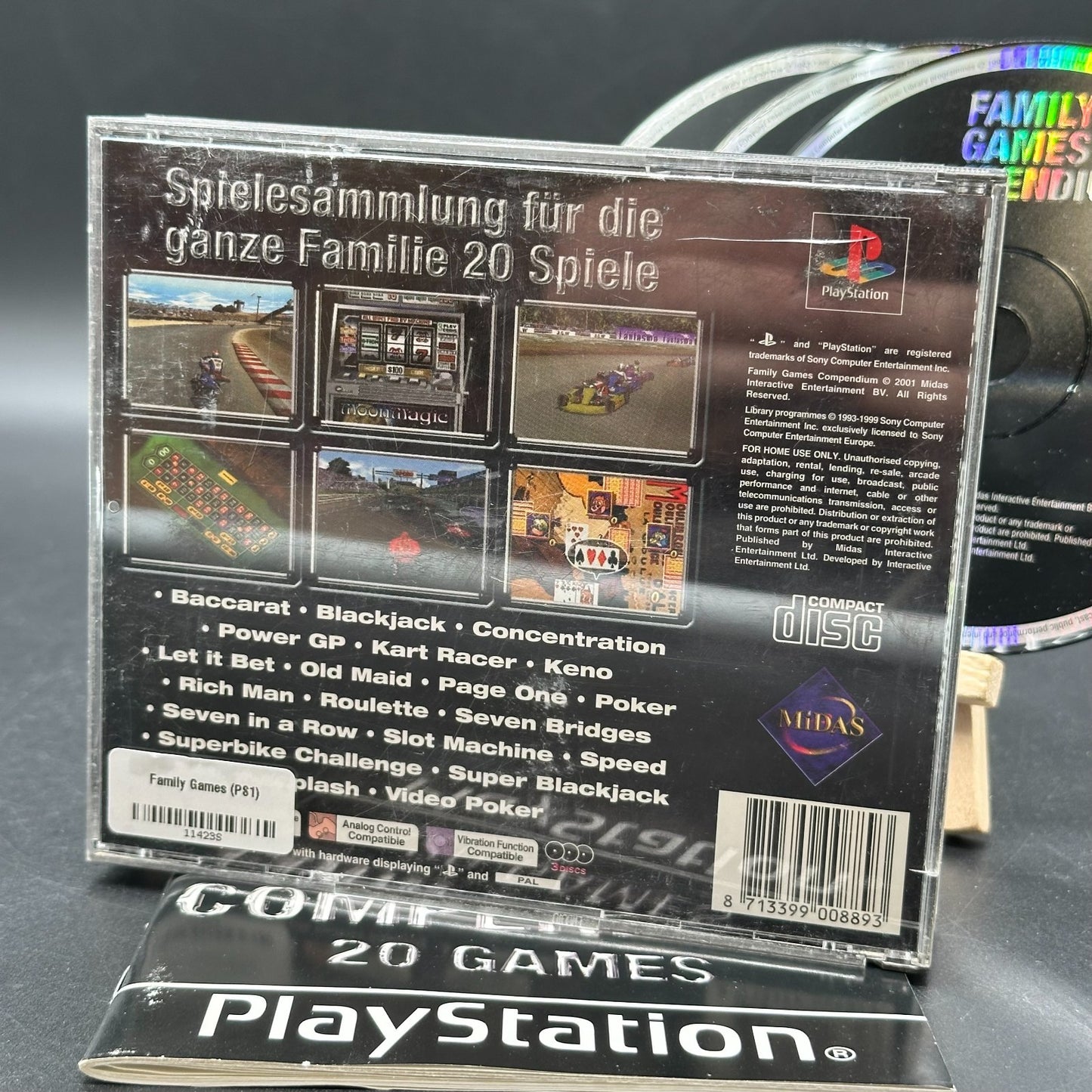 Family Games Cempendium 20 Games Sony Playstation 1 PS1 PSX PsOne