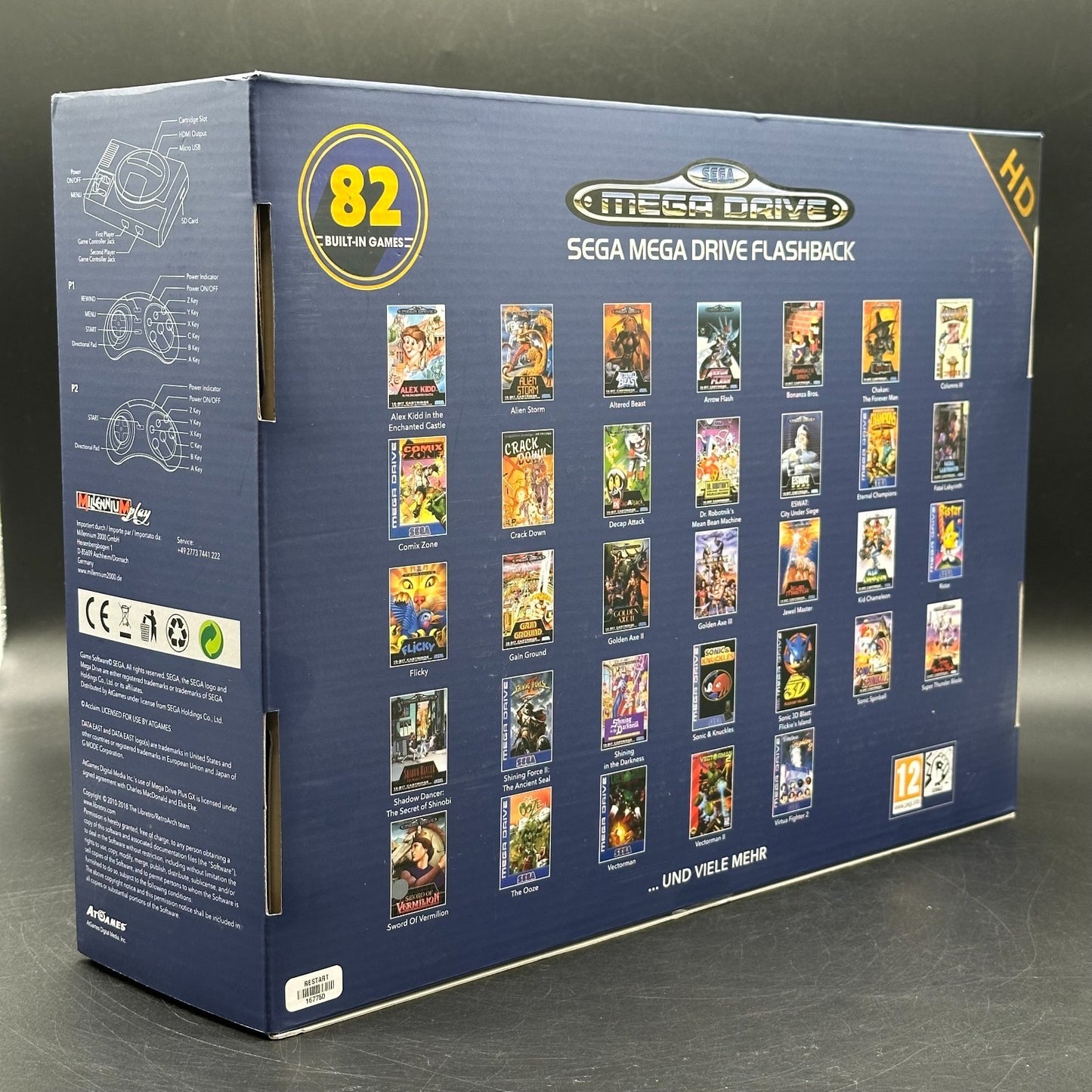 Sega Mega Drive Flashback HD Konsole - Schwarz, 82 Integrierte Spiele