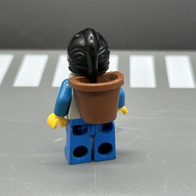 Peasant - Blue Legs, Black Hood, D-Basket (cas553) - LEGO Castle Minifigur