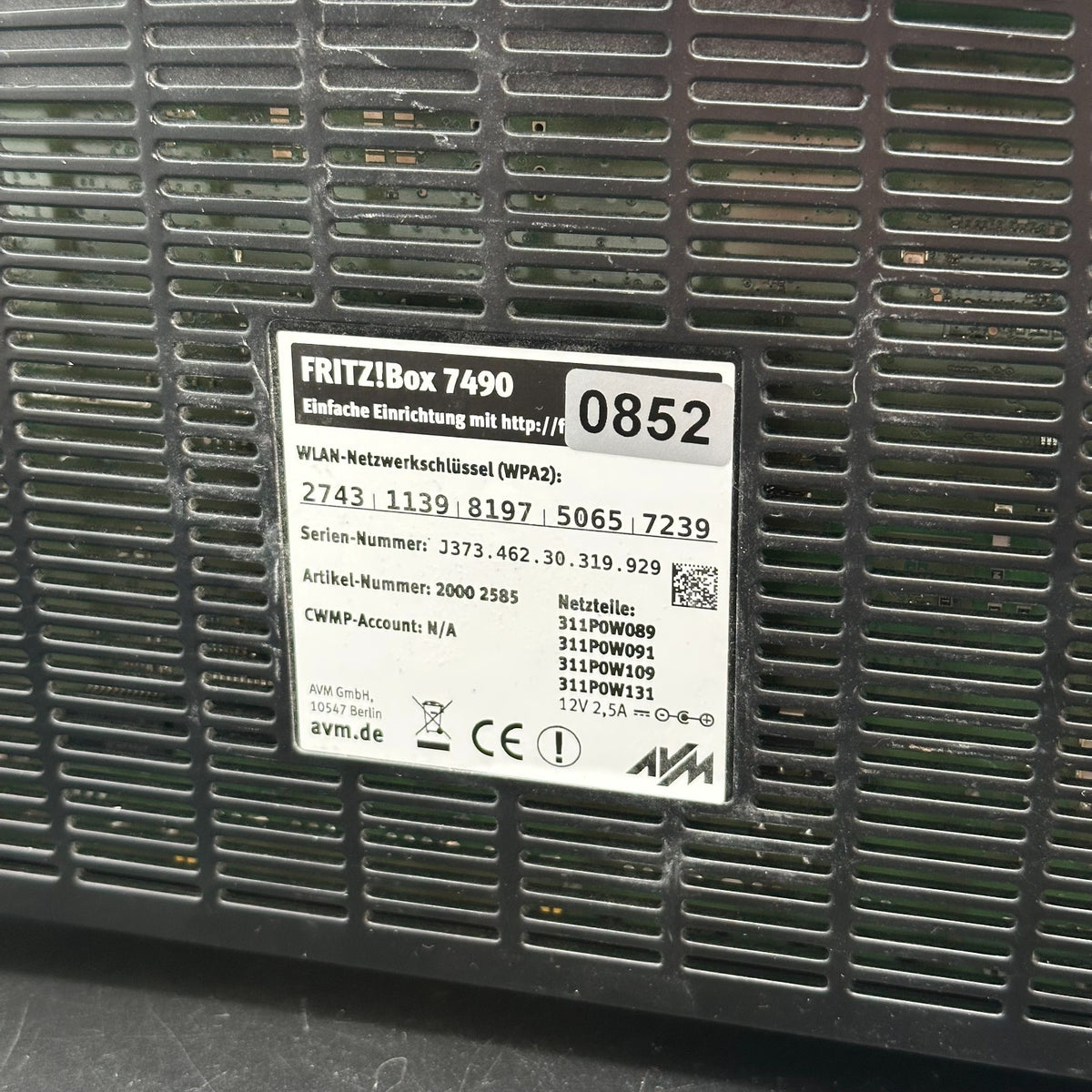 FRITZ!Box 7490 WLAN-Router Modem ohne Netzteil - getestet – Bild 2