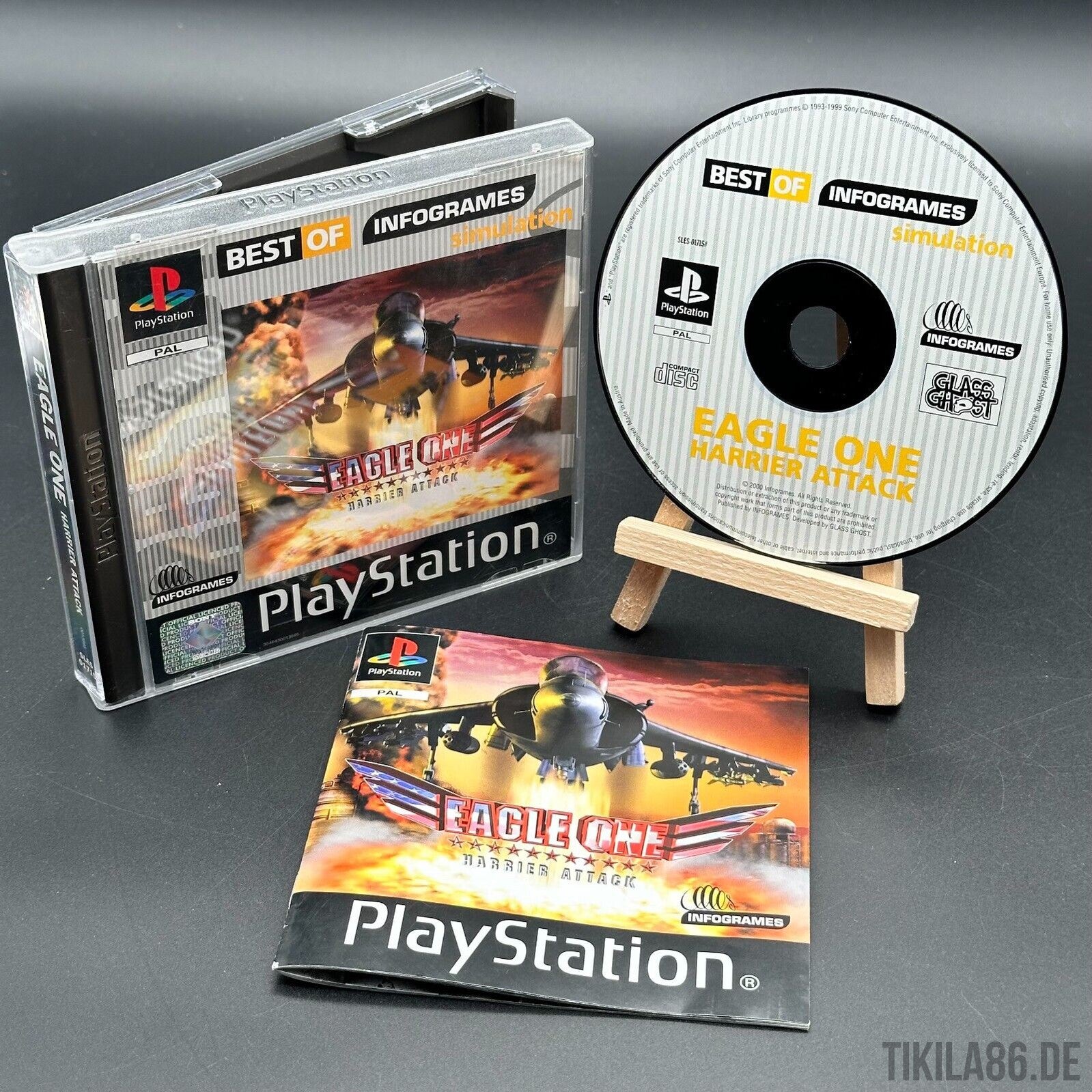 Sony Playstation 1 Spiel Eagle One Harrier Attack - Disc poliert ✅